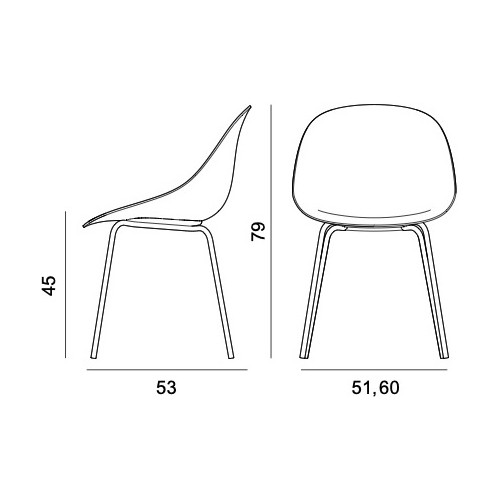 Chaise Mat – Sans accoudoir – Intérieur rembourré - Normann Copenhagen