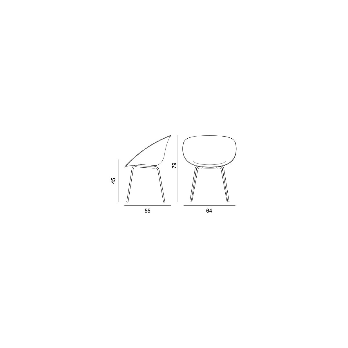 Mat Chair – With armrests – Front upholstered - Normann Copenhagen