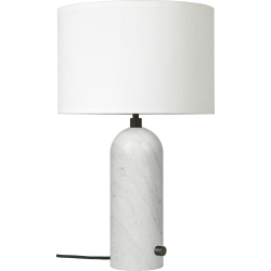 Petite Lampe de table Gravity – Marbre blanc + Abat-jour blanc - Gubi