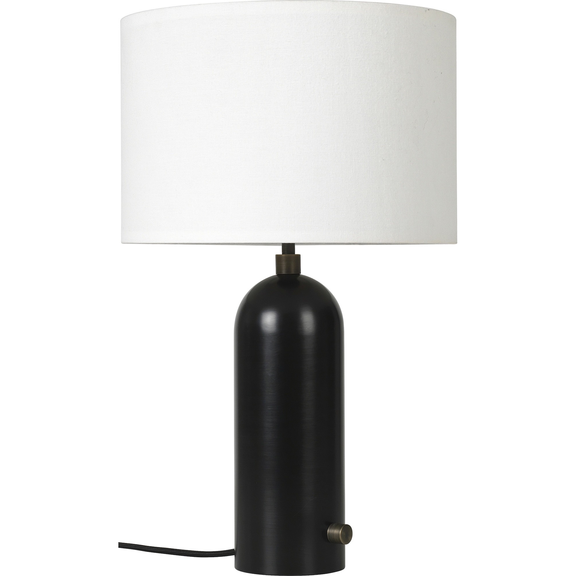 Small Gravity table lamp – Black steel + White lampshade - Gubi