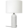 Large Gravity table lamp – White marble + White lampshade - Gubi