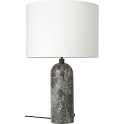 Large Gravity table lamp – Grey marble + White lampshade - Gubi