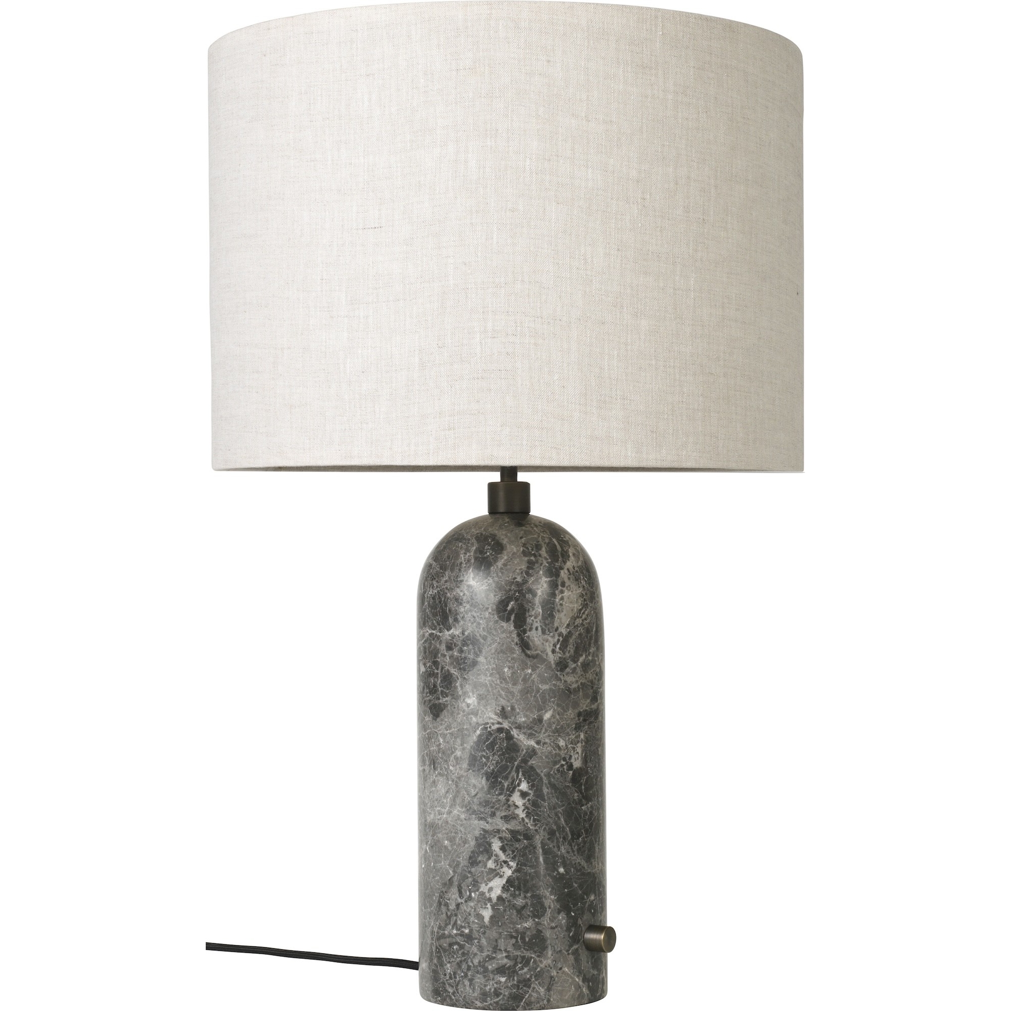 Large Gravity table lamp – Grey marble + Canvas lampshade - Gubi