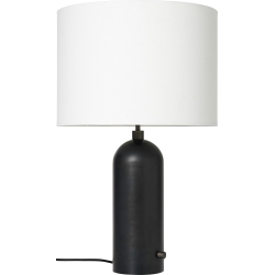 Large Gravity table lamp – Black steel + White lampshade - Gubi