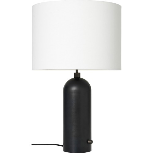 Large Gravity table lamp – Black steel + White lampshade - Gubi