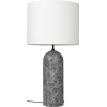 Lampadaire Gravity XL Bas – Marbre gris + Abat-jour blanc - Gubi