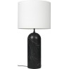 Gravity XL Low, floor lamp – Black marble + White lampshade - Gubi