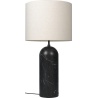 Gravity XL Low, floor lamp – Black marble + Canvas lampshade - Gubi