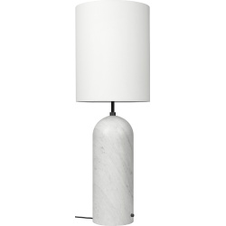 Gravity XL High, floor lamp – White marble + White lampshade - Gubi