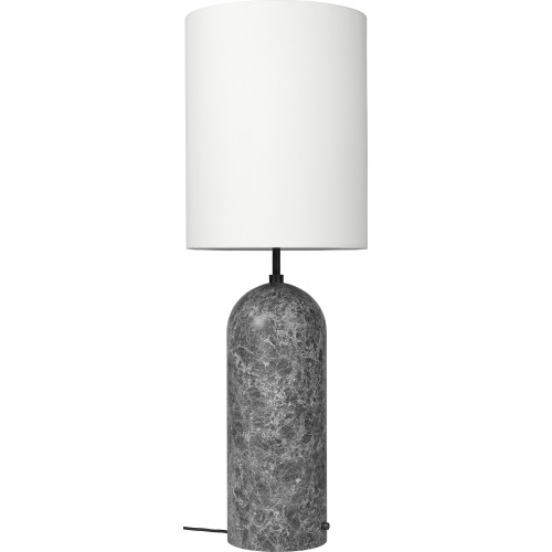 Lampadaire Gravity XL Haut – Marbre gris + Abat-jour blanc - Gubi