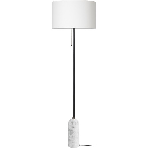 Lampadaire Gravity – Marbre blanc + Abat-jour blanc - Gubi