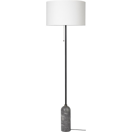 Gravity floor lamp – Grey marble + White lampshade - Gubi