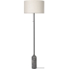 Gravity floor lamp – Grey marble + Canvas lampshade - Gubi