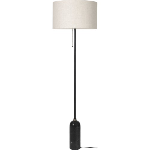 Gravity floor lamp – Black marble + Canvas lampshade - Gubi