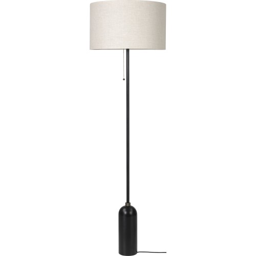 Gravity floor lamp – Black steel + Canvas lampshade - Gubi