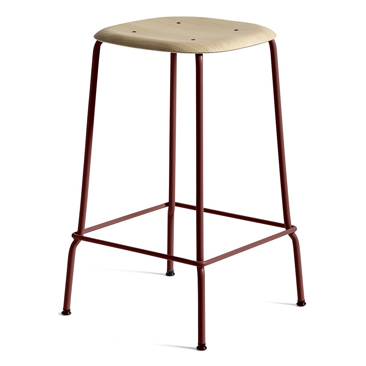 D.L - oak/fall red metal legs - Soft Edge 80 barstool - 65cm - 20%