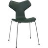 Chaise Grand Prix Édition Spécial – Pied métal, Sans accoudoir – cuir Pure Vert forêt - Fritz Hansen