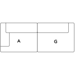 Connect – Canapé 2 places – Combinaison 2 (module A+G)