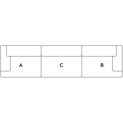 Connect – Canapé 3 places – Combinaison 1 (module A+C+B)