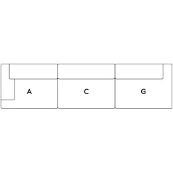 Connect – 3-seater sofa – Combination 2 (module A+C+G)