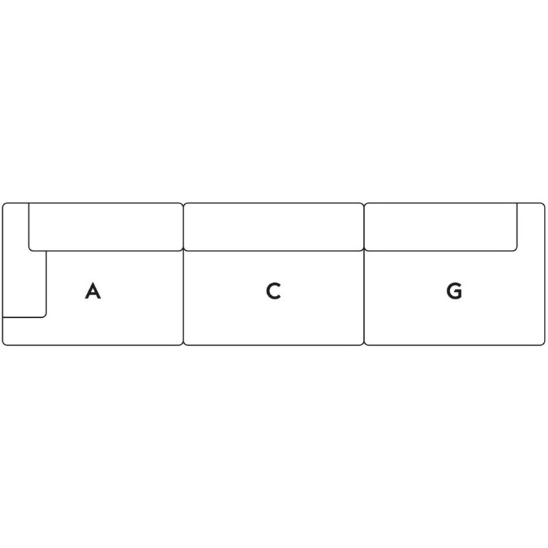 Connect – Canapé 3 places – Combinaison 2 (module A+C+G)