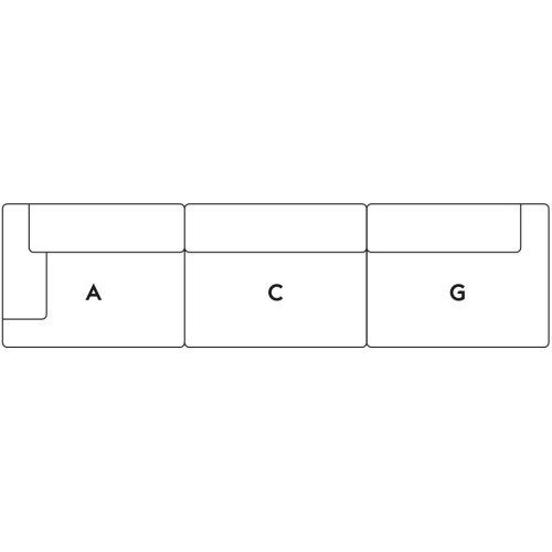 Connect – Canapé 3 places – Combinaison 2 (module A+C+G) - Muuto