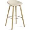 AAS32 Bar stool -Melange Cream shell + Oak base - H65 - Plastic gliders - OFFER