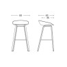 Tabouret AAS32 Coque gris béton + Piètement chêne - H65 - Patins plastiques - OFFER - HAY