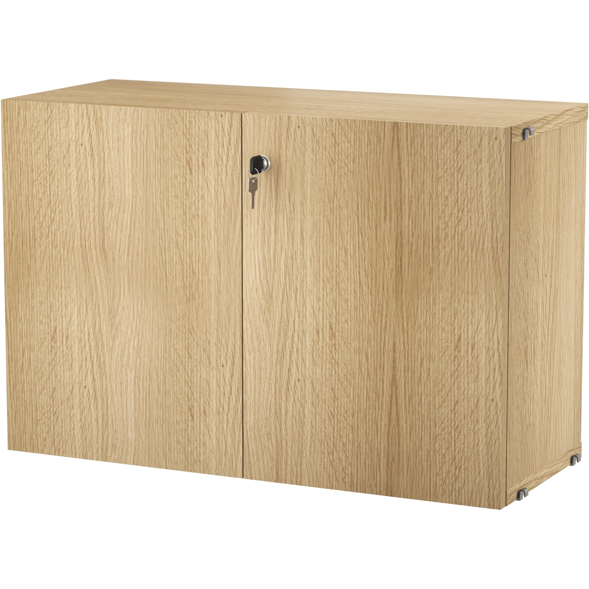 Cabinet with lock – oak – W78xD32xH52 cm - String Furniture