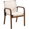 Fauteuil 45 – Toile de lin Naturel / Blanc + Bouleau teinté noyer + Accoudoirs nus - Artek