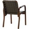 Fauteuil 45 – cuir Envy Olive + Bouleau teinté noyer + Accoudoirs cuir plat olive - Artek