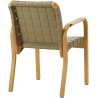 Armchair 45 – Spectrum Leaf leather + Honey stained birch + Rattan armrests - Artek