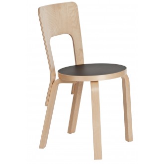 66 chair - birch + black linoleum - OFFER