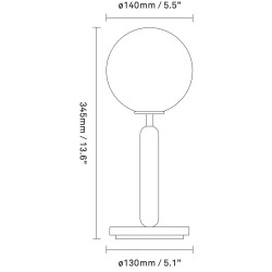 Nuura – Miira table lamp brass and clear glass