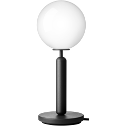 Nuura – Lampe de table Miira rock grey et verre opal blanc