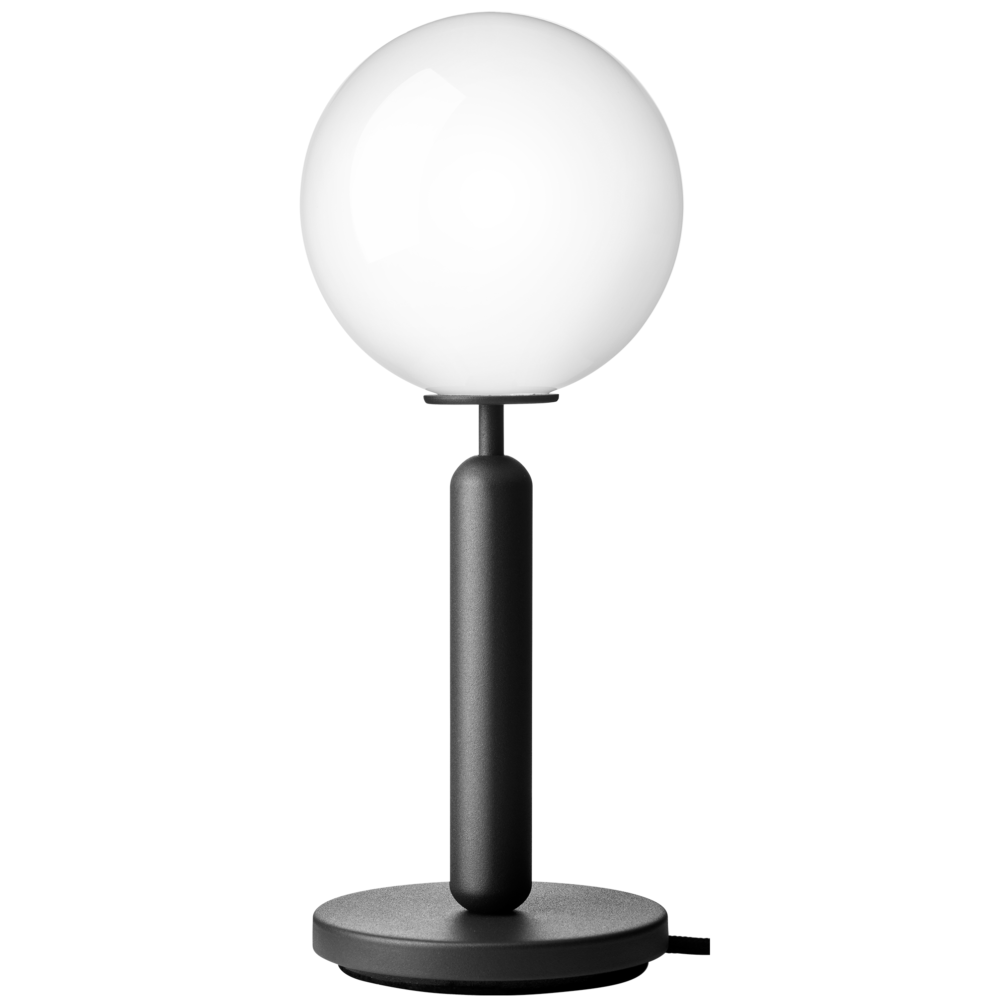 Nuura – Lampe de table Miira rock grey et verre opal blanc