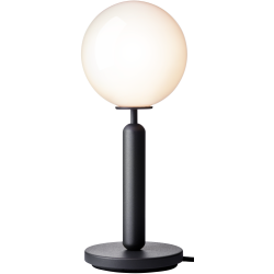 Nuura – Lampe de table Miira rock grey et verre opal blanc