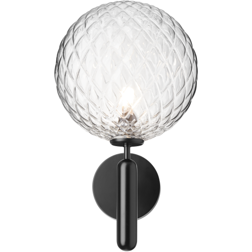 Nuura – Applique Miira Outdoor, noir et verre opal blanc