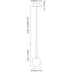 Nuura – Suspension Miira 1, rock grey et verre opal blanc