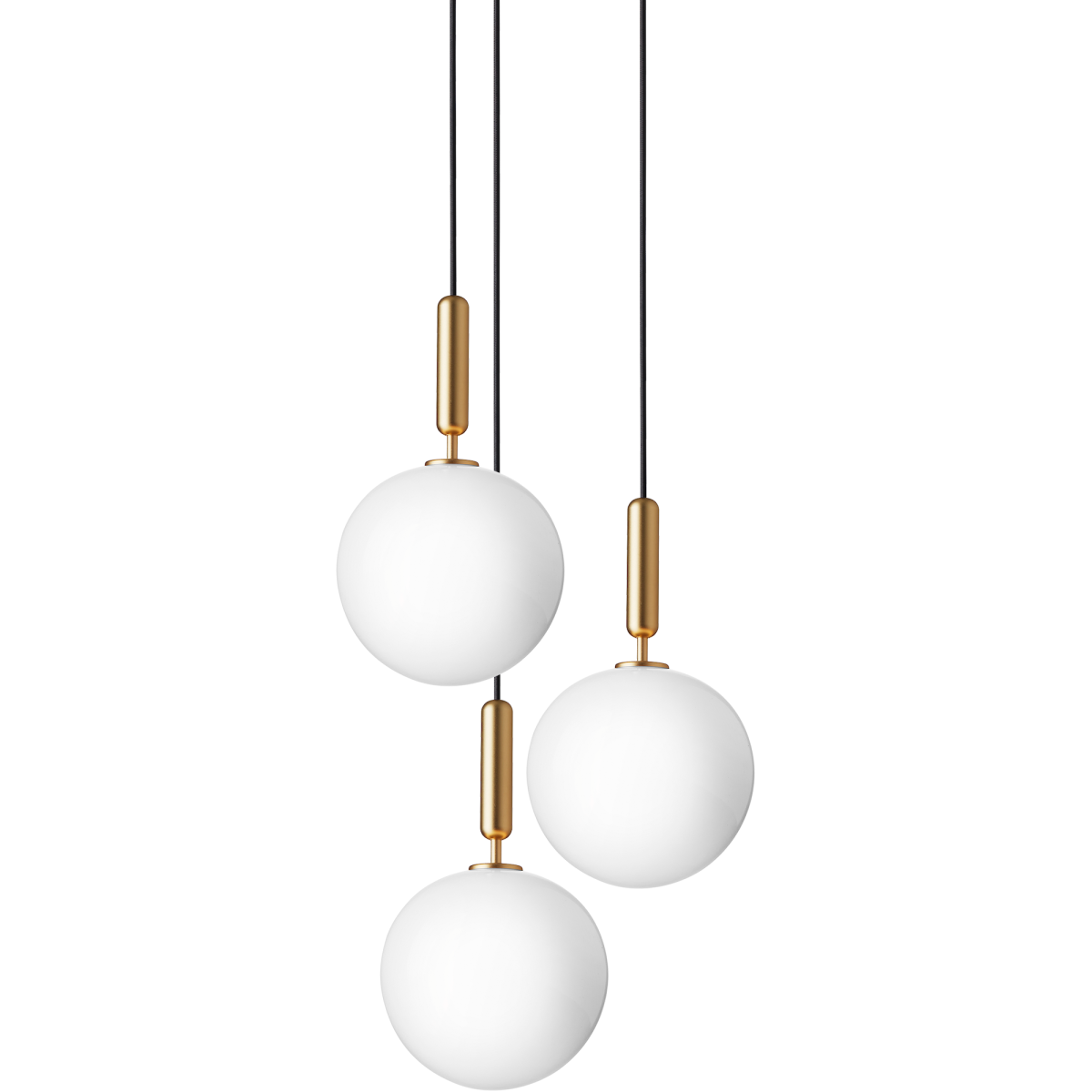 Nuura – Miira 3 Large pendant, brass and white opal glass