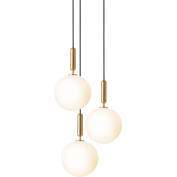 Nuura – Miira 3 Large pendant, brass and white opal glass