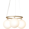 Nuura – Suspension Miira 3 Circular, laiton et verre opal blanc