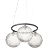 Nuura – Miira 3 Circular pendant, rock grey and clear glass