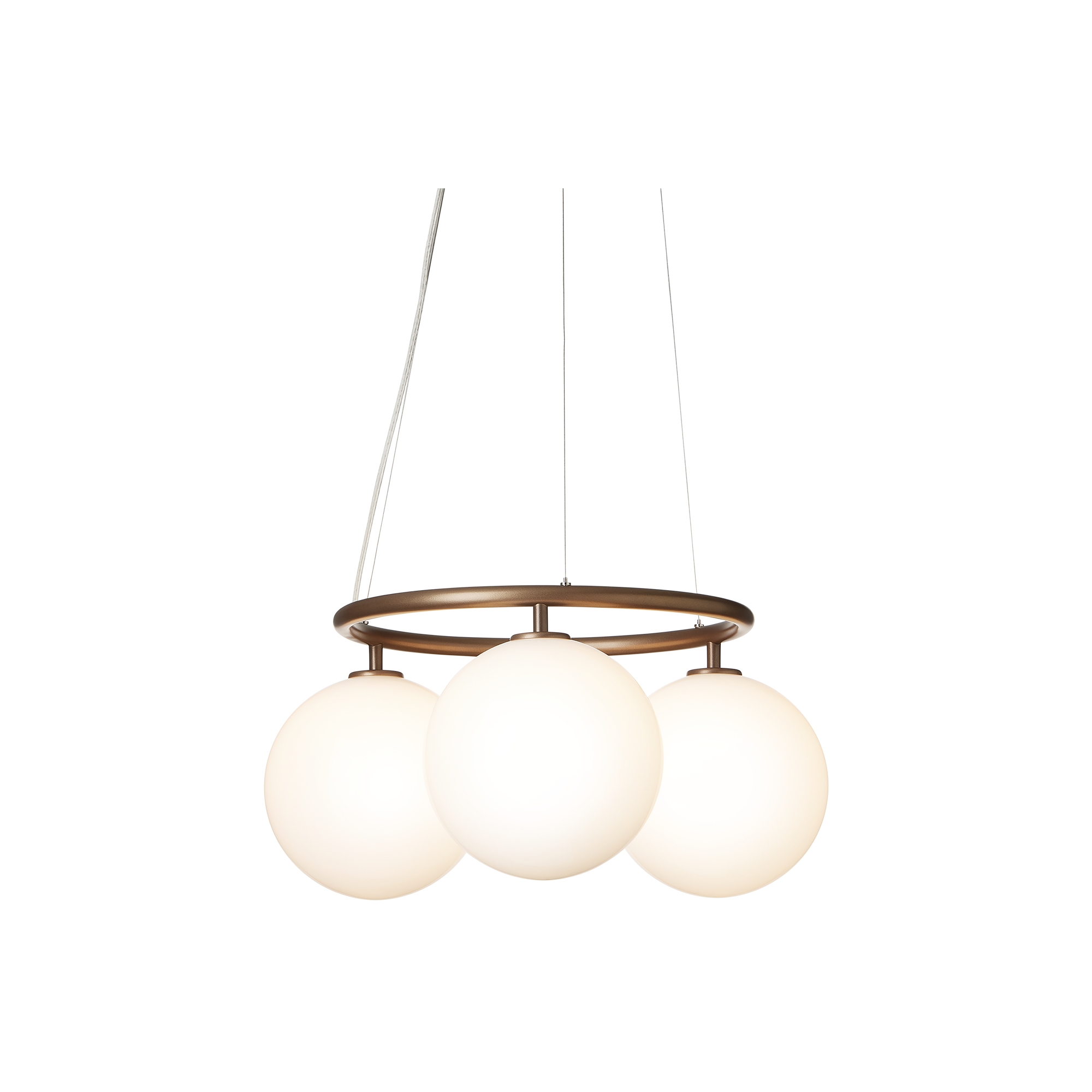 Nuura – Miira 3 Circular pendant, dark bronze and white opal glass