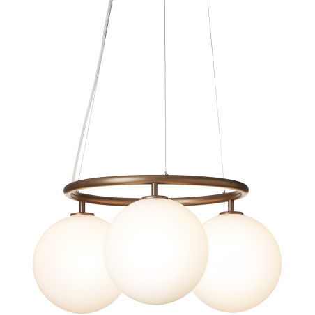 Nuura – Suspension Miira 3 Circular, dark bronze et verre opal blanc