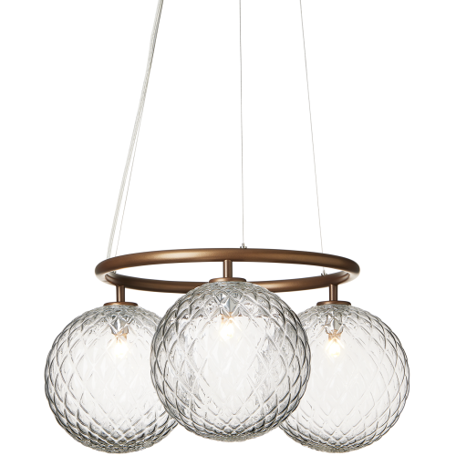 Nuura – Miira 3 Circular pendant, dark bronze and clear glass