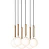 Nuura – Miira 6 pendant, brass and white opal glass