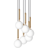 Nuura – Suspension Miira 6, laiton et verre opal blanc