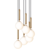 Nuura – Miira 6 pendant, brass and white opal glass