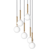 Nuura – Miira 6 pendant, brass and white opal glass